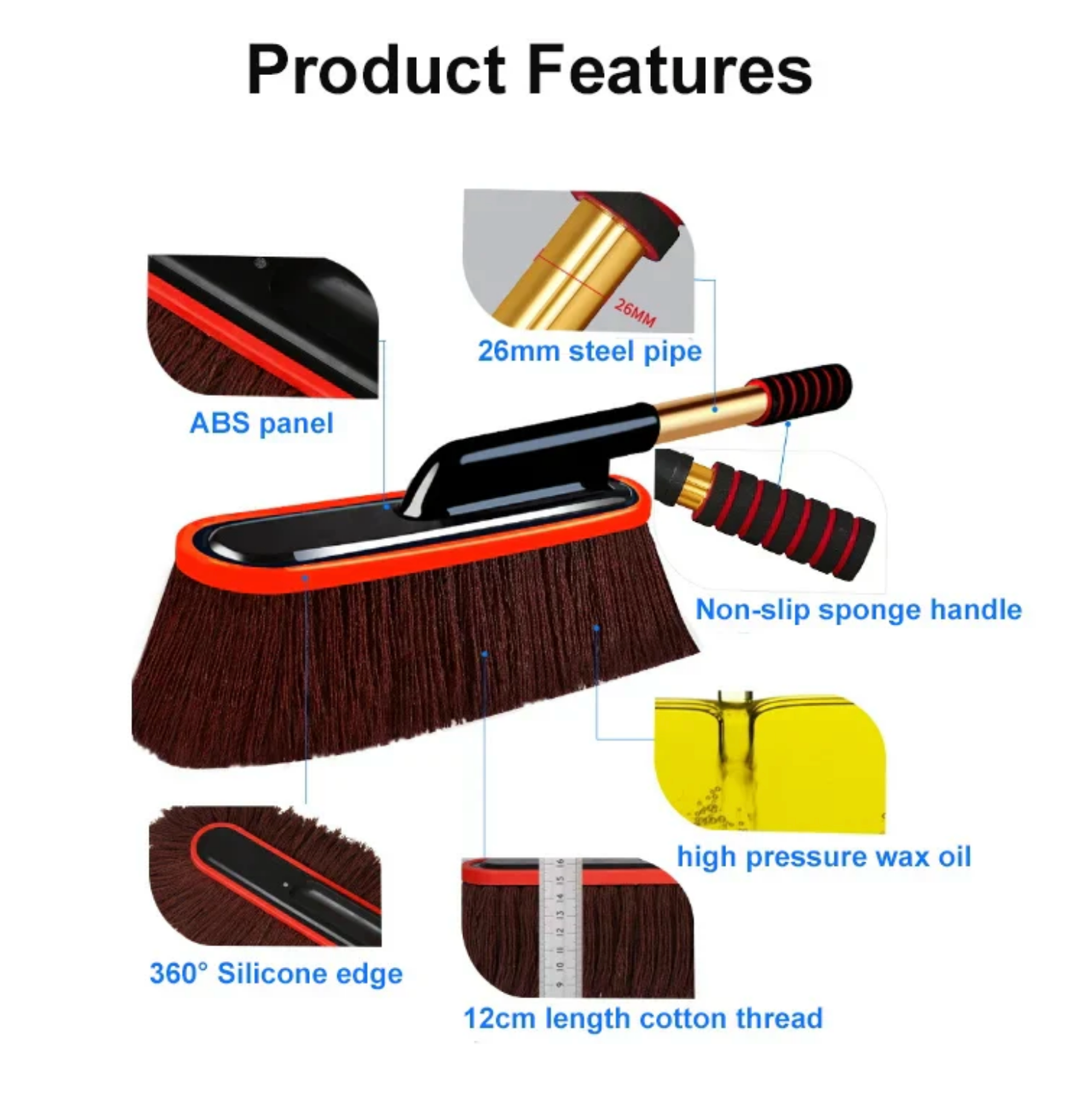 Telescopic Microfiber Car Duster Brush for Quick Dust Removal  Cleaning